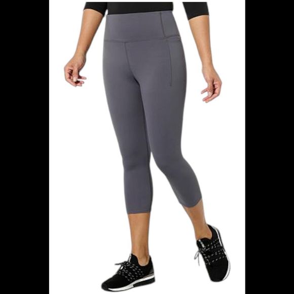 Joy Performance Women's Luxe Capri w/Perfect Pockets Rich Gray - Regular - Picture 1 of 1